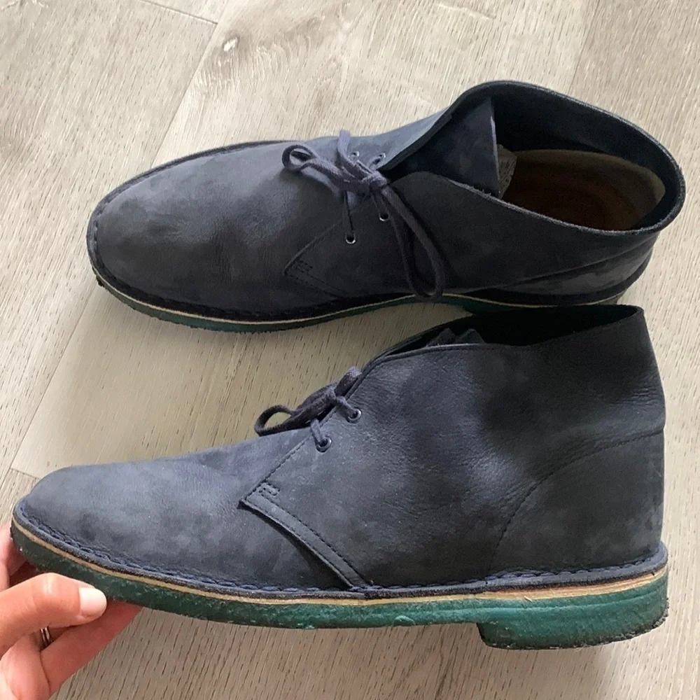 Clarks Originals Desert Boot Blue Suede Leather Chukka Ankle‎ Boot Mens Sz 12